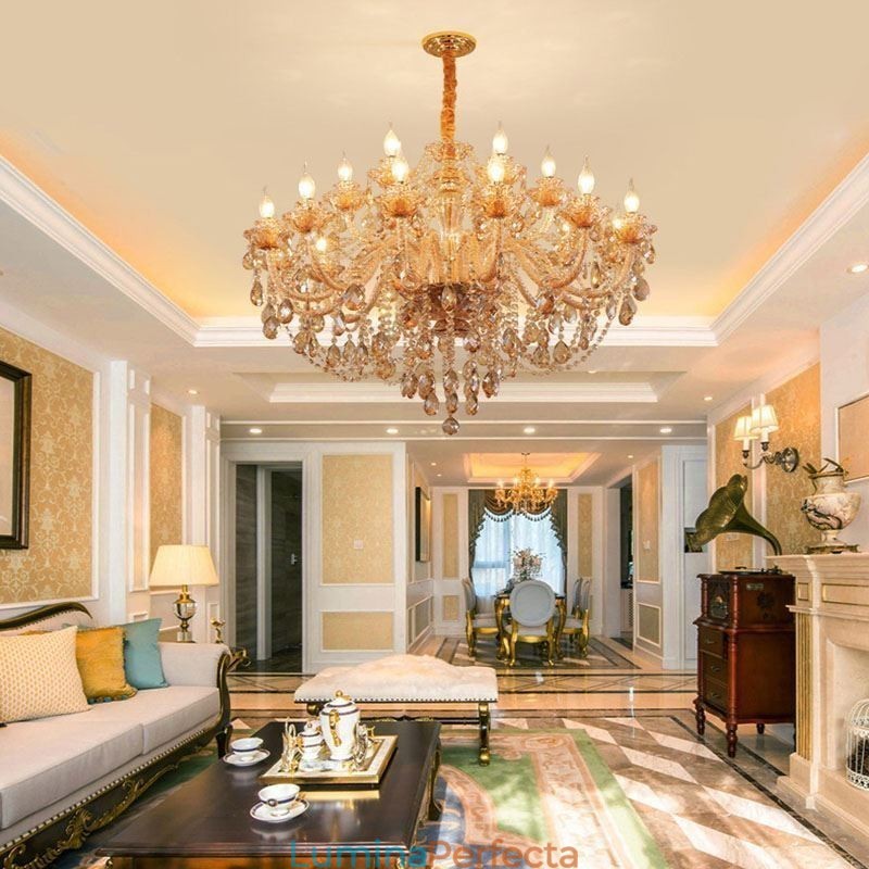 Candelabru din cristal european de lux Cognac