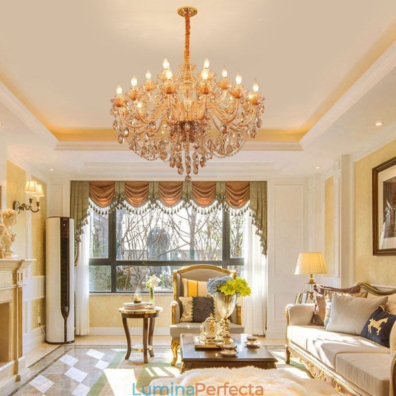 Candelabru din cristal european de lux Cognac