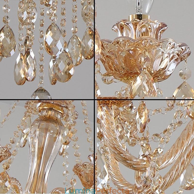 Candelabru din cristal european de lux Cognac