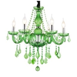 Candelabru de cristal unic în stil european, iarbă verde