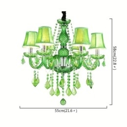 Candelabru de cristal unic în stil european, iarbă verde