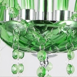 Candelabru de cristal unic în stil european, iarbă verde