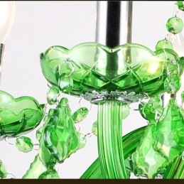 Candelabru de cristal unic în stil european, iarbă verde