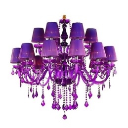 Candelabru de cristal în stil european, lumina suspendată violet