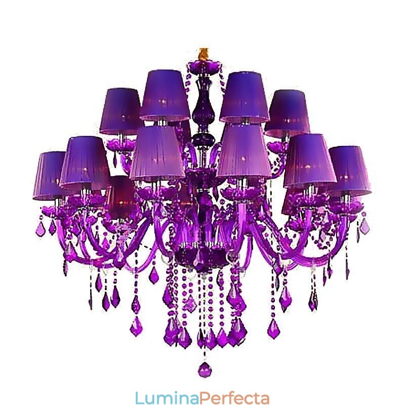 Candelabru de cristal în stil european, lumina suspendată violet