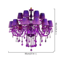 Candelabru de cristal în stil european, lumina suspendată violet