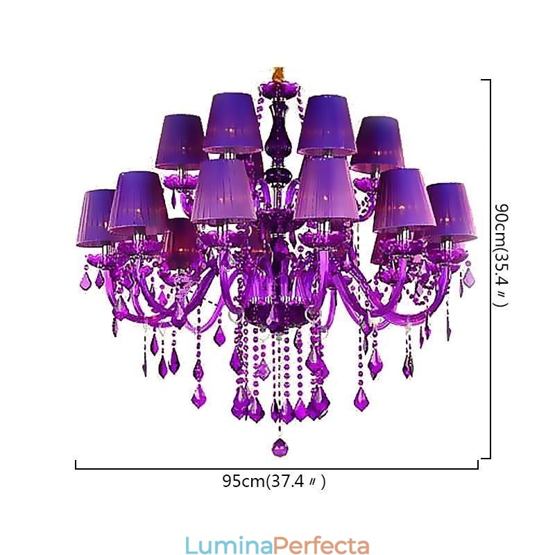 Candelabru de cristal în stil european, lumina suspendată violet