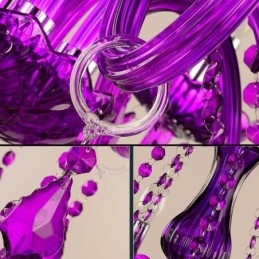 Candelabru de cristal în stil european, lumina suspendată violet