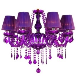 Candelabru din cristal elegant în stil european, lumina suspendată violet