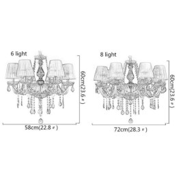 Candelabru din cristal elegant în stil european, lumina suspendată violet