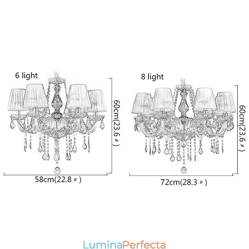 Candelabru din cristal elegant în stil european, lumina suspendată violet