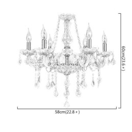 Candelabru de cristal în stil european, lumina suspendată roz romantică