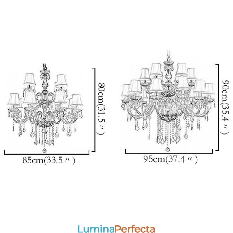 Candelabru de cristal European culoare rosie pendanta lumina