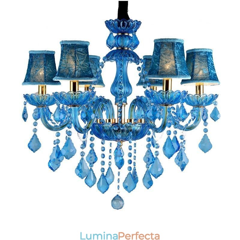 Candelabru elegant din cristal albastru european
