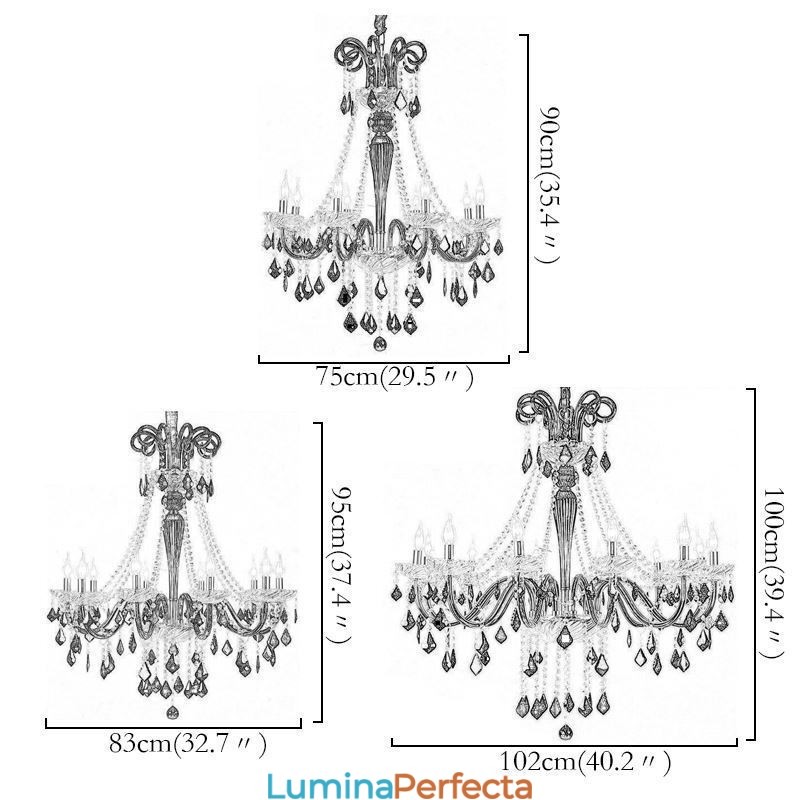 Candelabru retro din cristal negru european