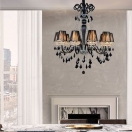 Candelabru retro din cristal negru european