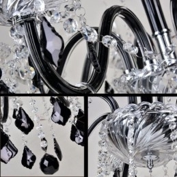 Candelabru retro din cristal negru european