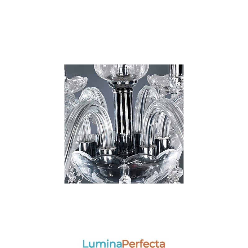 Candelabru elegant din cristal cu 6 lumini
