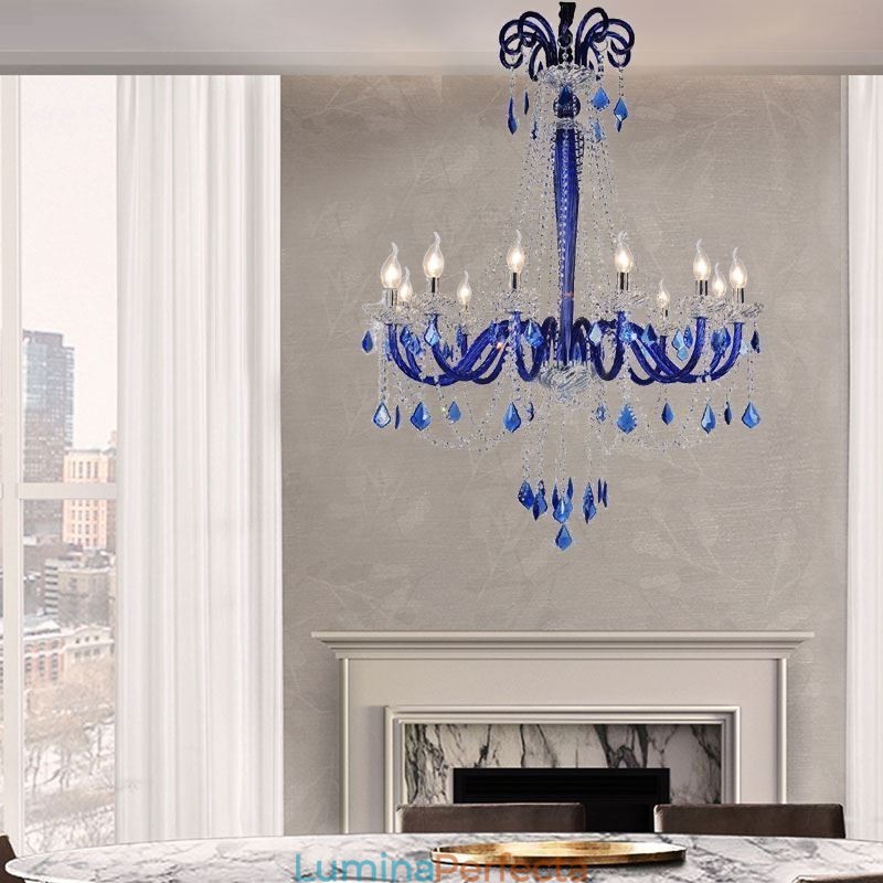 Candelabru din cristal european, lumina suspendata eleganta