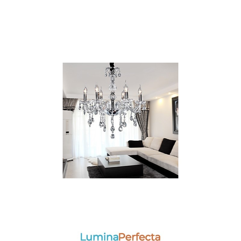 Candelabru elegant din cristal cu 6 lumini