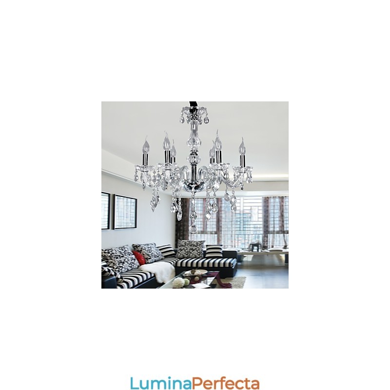 Candelabru elegant din cristal cu 6 lumini
