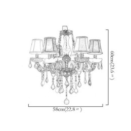 Candelabru de cristal colorat mare, lumina suspendată europeană