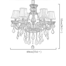 Candelabru de cristal elegant european de culoare roșie