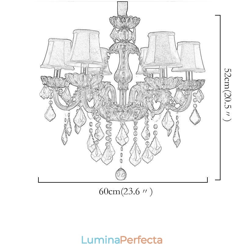 Candelabru de cristal elegant european de culoare roșie