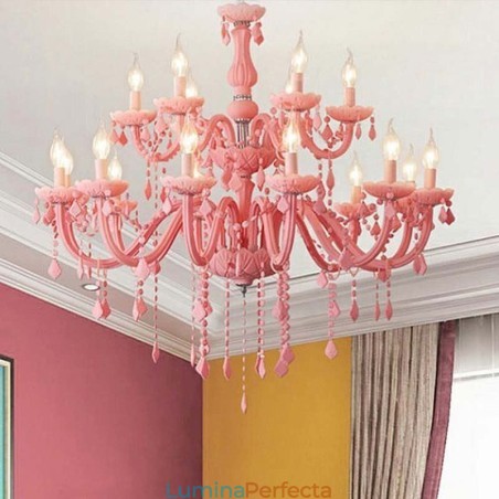 Candelabru din cristal elegant, suspendat mare european Candelabru din cristal elegant, suspendat mare european
