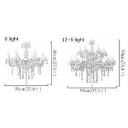 Candelabru din cristal elegant, suspendat mare european