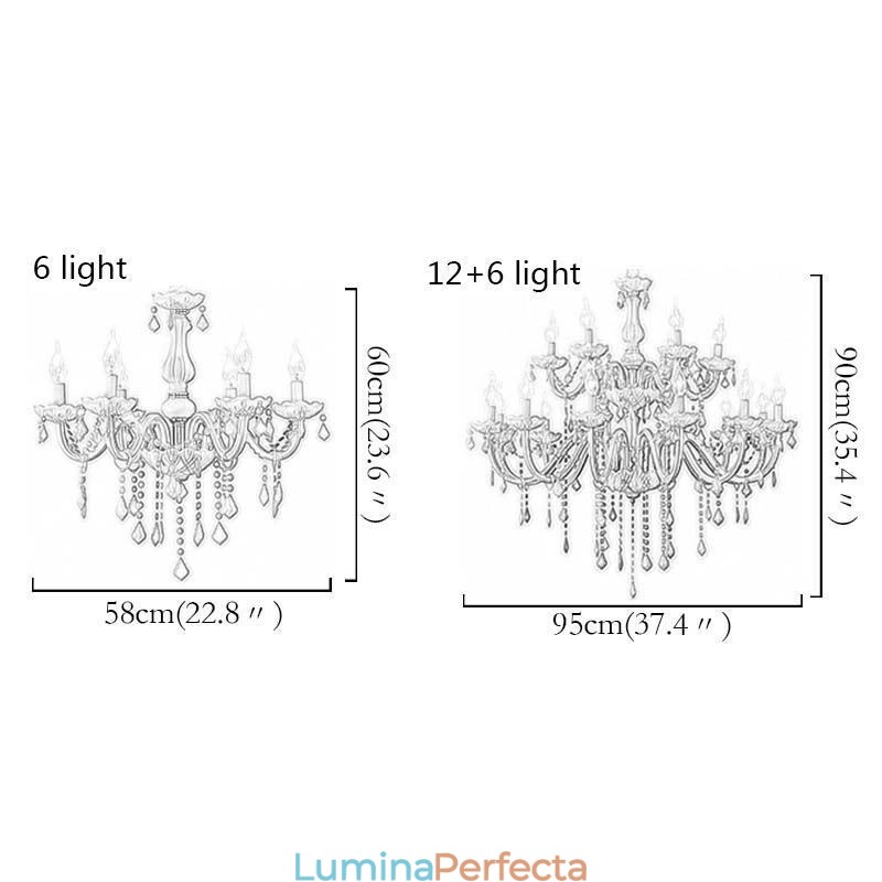 Candelabru din cristal elegant, suspendat mare european