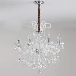 Candelabru din cristal elegant, culoare albă europeană