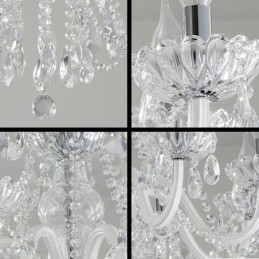 Candelabru din cristal elegant, culoare albă europeană