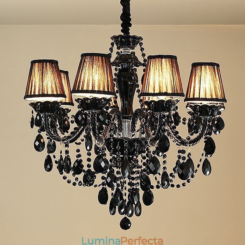 Candelabru de lux din cristal negru european 10 lumini