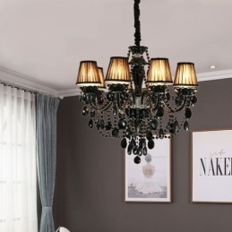 Candelabru de lux din cristal negru european 10 lumini