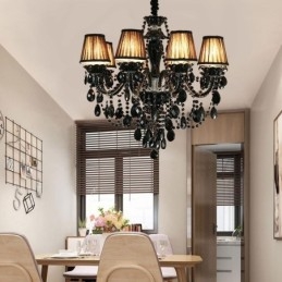 Candelabru de lux din cristal negru european 10 lumini