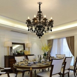 Candelabru de lux din cristal negru european 10 lumini