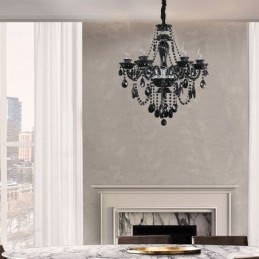 Candelabru de lux din cristal negru european 10 lumini