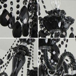Candelabru de lux din cristal negru european 10 lumini