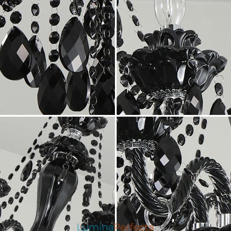 Candelabru de lux din cristal negru european 10 lumini