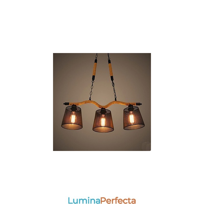 Candelabru de frânghie cu trei cape pastorale retro creative