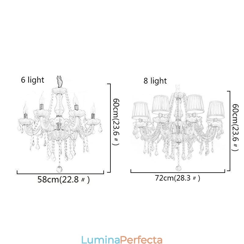 Candelabru de cristal creativ Lampă suspendată elegantă europeană