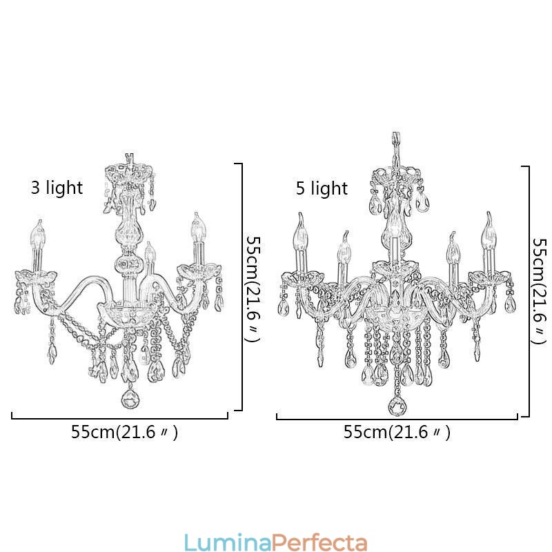 Candelabru de cristal elegant Lampă suspendată europeană modernă