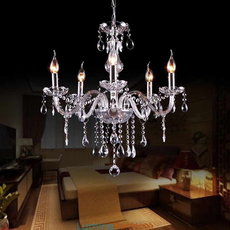 Candelabru de cristal elegant Lampă suspendată europeană modernă
