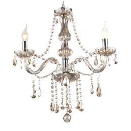 Candelabru din cristal European Cognac Color Sticla Pandantiv