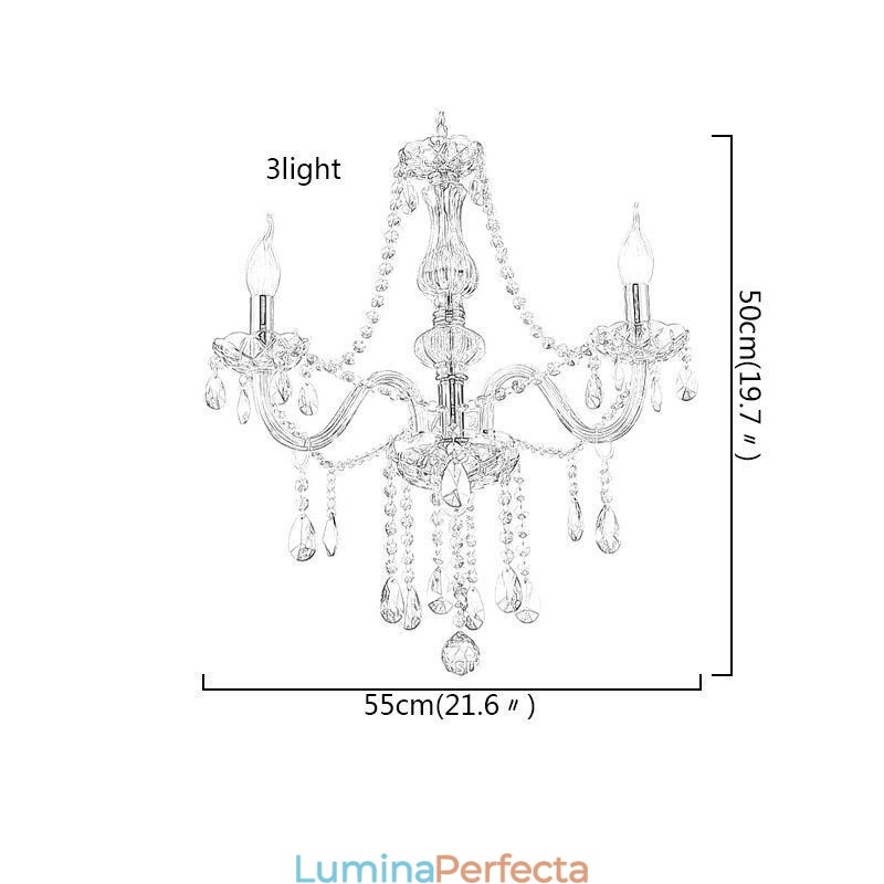 Candelabru din cristal European Cognac Color Sticla Pandantiv