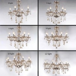 Candelabru din cristal European Cognac Color Sticla Pandantiv