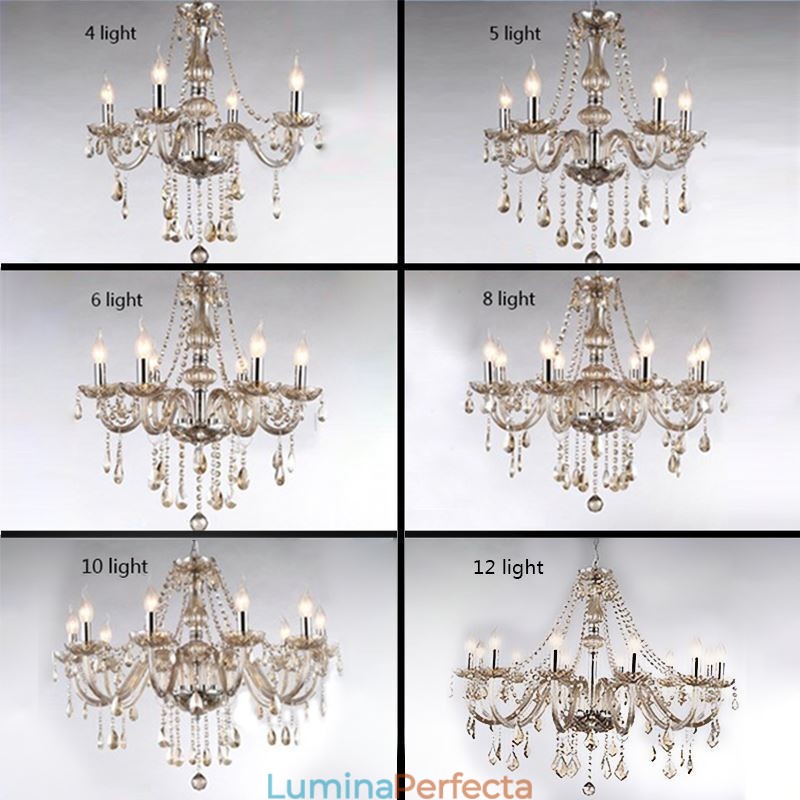 Candelabru din cristal European Cognac Color Sticla Pandantiv