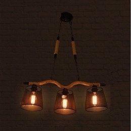 Candelabru de frânghie cu trei cape pastorale retro creative