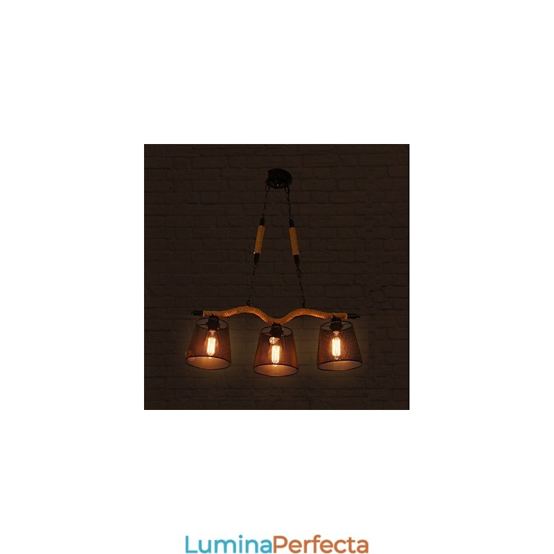 Candelabru de frânghie cu trei cape pastorale retro creative